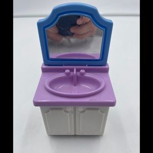 Little Dollhouse Grand Mansion Bathroom Vanity Sink Purple/White